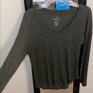 american eagle dark green long sleeve